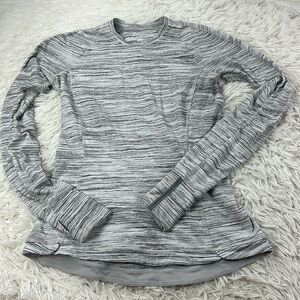Lululemon Runderful Long Sleeve Space Dye Camo White Silver Spoon / Silver Spoon